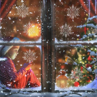 24pcs Ornaments Christmas Tree Decor Acrylic Clear Crystal Wreath Bow Xmas Pendants Gift Snowflakes Transparent Pendant