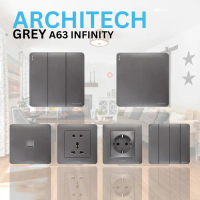 Discount Saklar / Sakelar Lampu Architech Infinity / Stop Kontak Grey