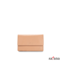 【satana】Leather 簡約名片卡夾/名片包/卡包/證件包(裸茶色)