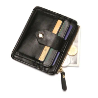 Amazon men's wallet card case multi-functional zipper fastener small wallet