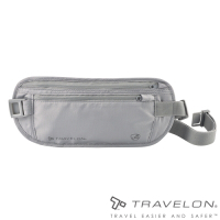 【Travelon美國防盜包】 RFID BLOCKING貼身腰包/護照包TL-12997灰/出國旅遊/隱藏式錢包袋