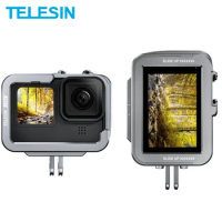 TELESIN Aluminium Alloy Frame Case For GoPro 12 11 Double Clod Shoe With Vertical Shot Cage For GoPro Hero 9 10 11 12 Accessory