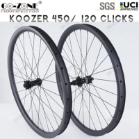 29er MTB Carbon Wheels Koozer 450 Straight Pull 120 Click UCI Approved AM / TR / XC Mountain Bicycle