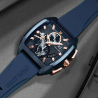 DISKON Evans Jayden Jam Tangan Pria 9546 Rubber Silicon Chronograph Kaca Sapphire Water Resistant 10