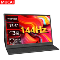 MUCAl 15.6 Inch 144Hz Portable Monitor FHD 1920*1080 Travel Gaming IPS Display Screen For Laptop Phone Switch ps4/5 XboX MacBook