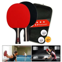 Ping Pong Paddle 2 Rackets &amp; 3 Balls Ping Pong Paddles Set Professional 2 Player Ping Pong Set with Bag for Advanced Training