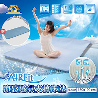 hoi! 【日本藤田】[AIRFit] 雲采涼感透氣支撐床墊-加大 贈40x75CM萬用墊 (H014312505)