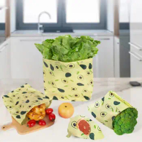 Reusable Beeswax Wraps Surprise Printing Natural Cotton Cloth Fresh-Keeping Paper Vegetable Storage Cover Bees Wax Food Wrap