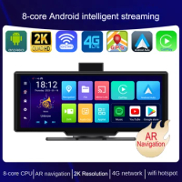 8-Core 4+64G Android 2K streaming Dashboard Black Box 24h Parking Monitor DVR CarPlay Android Auto WiFi AUX Bluetooth Audio GPS