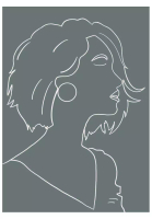 artifati artifati Girl In Lines No.2 Canvas Print Wall Art Drawing Art Portrait Face Human Sketching (0.5cm margin)