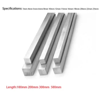 304 Stainless Steel Square Bar Rod 3mm 4mm 5mm 6mm 8mm 10mm 12mm 15mm 16mm 18mm 20mm 22mm 25mm Length 100mm 200mm 300mm 500mm