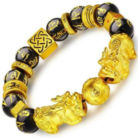 Wholesale New product Feng Shui Obsidian PiXiu Beads Bracelets Jewelry Good Luck Bracelet