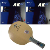 Pro Combo Table Tennis Racket Ping Pong Paddle RITC 729 Friendship C-5 Blade with 2x Palio AK47 BLUE Matt Rubbers