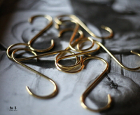 黃銅S鉤桿掛鉤北歐裝飾廚房銅鉤 多功能墻壁掛創意S鉤