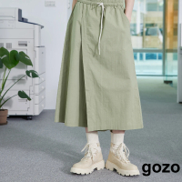 【gozo】斜片造型鬆緊褲裙(兩色)