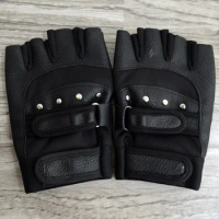 Fitness Half Finger Gloves Men Wrist Guard Sports Dumbbell Riding Outdoor Sport Leather Gloves перчатки перчатки без пальцев
