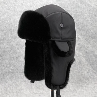 新款雷鋒帽東北特大碼護耳防寒棉帽子男女士冬天黑色保暖戶外騎車