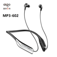 Aigo MP3-602 Wireless Bluetooth Collar-Style Headset Plug-in Memory Card MP3 Digital Music Player Waterproof Magnetic Headphone