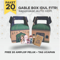 Gable Box Hampers Mini 20pcs / Box Lebaran / Hampers Idul Fitri / Snack Box Anak (Paket 20pcs)
