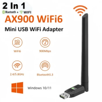 AX900 USB WiFi 6 Bluetooth 5.3 Adapter 2 in1 Dongle Dual Band 2.4G&amp;5GHz USB WiFi Network Wireless Wlan Receiver DRIVER FREE