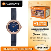 Jam Tangan Wanita Emporio Armani Fashion AR11434 Ladies Dark Blue Mother Of Pearl Dial Dark Blue Lea