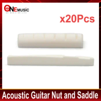20pcs Cattle Bone Saddle and Nut for Acoustic Guitar 6 string Folk Guitar Bridge saddle and Nut Guitar Parts