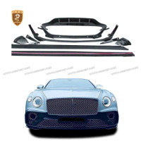 New Fashion Black Bentley Body Kits for Continental GT Front Bumper Lip Rear Diffuser Mirror Covers Real Carbon Fiber MSY Style
