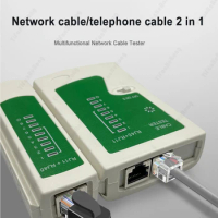 2 In 1 RJ45 Ethernet Cable Tester Lan Test Tool Network Cable Tester for Cat5 Cat6 CAT7 8P 6P LAN Cable and RJ11 Telephone Cable