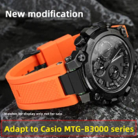 For mtg-B3000 strap modified silicone for Casio G-SHOCK Steel Heart MTG-B3000 rubber men's waterproof watch band accessories