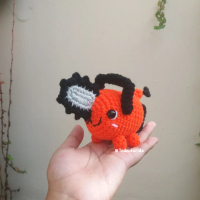 Amigurumi Pochita chinsaw man/ Boneka Rajut Pochita