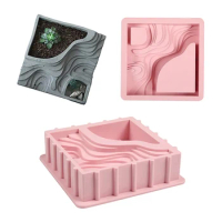 Succulent flower pot silicone mold Cement Drip Rubber Plaster Mould Handmade Making Decorative Storage Box