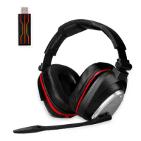 Powerful big earmuffs 7.1 surround sound 2.4Ghz wireless gaming headphones USB game headsets for PS4 PC Switch