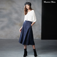 【Master Max】仿麂皮修身無彈波浪長裙(8722010)