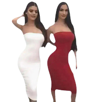 Gaun Wanita, Gaya Popular INS, Atasan Tiub, Warna Pepejal, Skirt Panjang, Gaya Asas, Skirt Kasual La