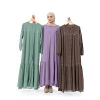 Zafina Dress Baju Gamis Wanita Bahan Ceruty Babydoll Mix Swaroski Ukuran Jumbo Kondangan  Dewasa Mus