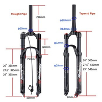 Bolany MTB Air Fork Suspension Bicycle Front Suspension Travel 120mm 26/27.5/29inch Straight/Tapered Tube 9*100mm QR Bike Part