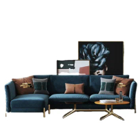 Luxury Custom Modern Design Fabric Velvet White Blue Red 3 Seater couch corner sofa set Furniture living room sofas