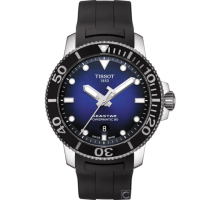 【TISSOT 天梭 官方授權】Seastar海星300米潛水機械錶 手錶 畢業禮物 慶端午 包粽(T1204071704100)