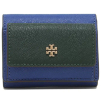 【TORY BURCH】撞色拼接皮革短夾