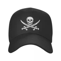 Classic Unisex Jolly Roger Skull Baseball Cap Adult Pirate Flag Adjustable Dad Hat for Men Women Sports Snapback Caps