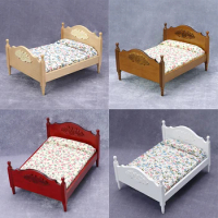 1:12 Dollhouse Miniature Mini Simulation Furniture Children's Sofa Drawer Bed European Single Bed Baby Girl Cradle Kids Gift