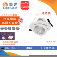 舞光 LED 挑高伸縮黑鑽石崁燈 15.5CM 30W 可轉角崁燈 投射崁燈 高瓦數崁燈 崁燈 (A Light)