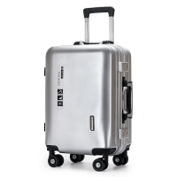 鋁框禮品行李箱20寸可印制logo拉桿箱USB充電款旅行箱密碼登機箱