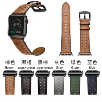 Gray Color Leather Watch Band 42mm 44mm For Apple Watch Series 4 5 22mm Width Genuine Leather Watch strap Bands For Applewatch