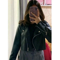 leather jaket semi kulit wanita crop terbaru