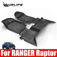 TPE Custom Car Floor Mats for Ford Ranger Raptor 2015-2020 2021 LHD Automotive All Weather Carpet Rugs Accessories