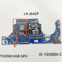 LA-J642P for HP Gaming 15-DK Laptop Motherboard with i5-10300H CPU RTX2060 N18E-G1-65-A1 6GB M11452-001DDR4 100% Fully Tested