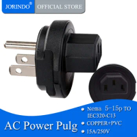 JORINDO Nema 5-15P to IEC 320 C13 Adapter, US 3Pole male to IEC female adapter PDU APC UPS server device plug converter adaptor