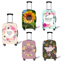 Bible Verse He Will Sustain You Elastic Luggage Protective Cover 18-32 Size Scratch Resistant Luggage Cover Suitcase Accessories