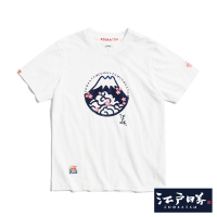EDOKATSU 江戶勝 富士山櫻花LOGO短袖T恤-男-米白色